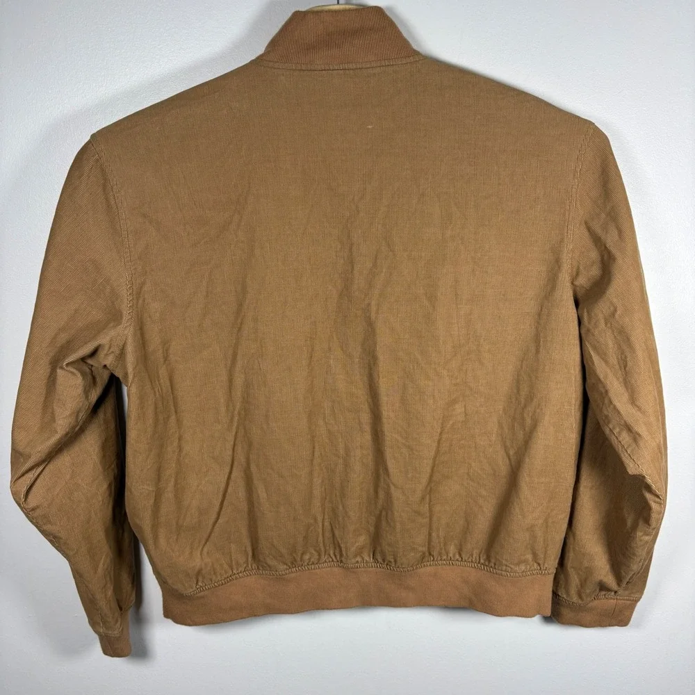 Polo Golf Ralph Lauren Mens XL Tan Corduroy Harrington Bomber Jacket Full Zip